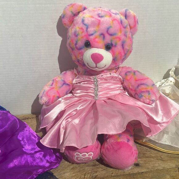 Build a bear‎ rainbow hearts bear with shoes and outfits clothing bundle - Picture 6 of 8